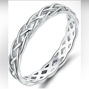 Celtic Braided 925 Silver Women's Ring Size 7